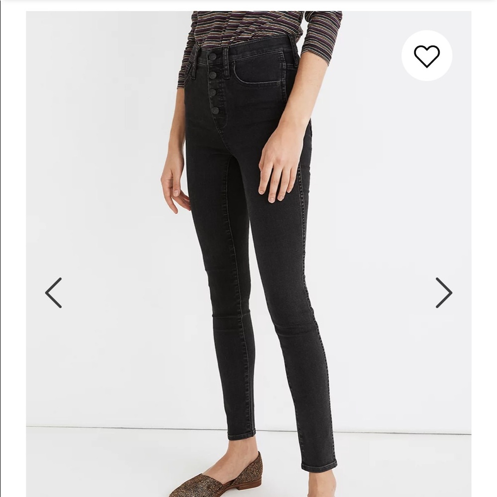 Madewell 10” High Rise Skinny Jean Black - Picture 4 of 8